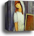 Portrait of Jeanne Hébuterne (1898 -1920), Common-Law Wife of Amedeo Modigliani by Amedeo Modigliani, Canvas Print