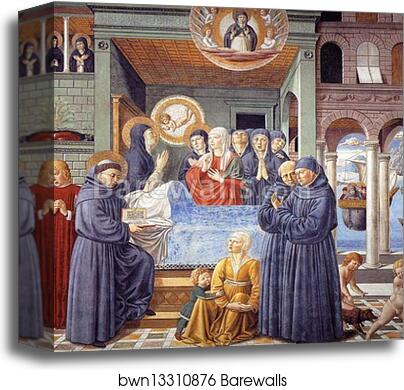 Death of St. Monica by Benozzo Gozzoli, Canvas Print