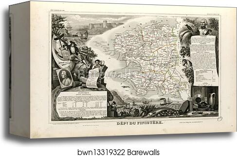 Dépt. du Finistère (région du nord) by Victor Jules Levasseur, Canvas Print