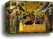 Maestà (front, crowning panels) The Entombment of the Virgin by Duccio Di Buoninsegna, Canvas Print