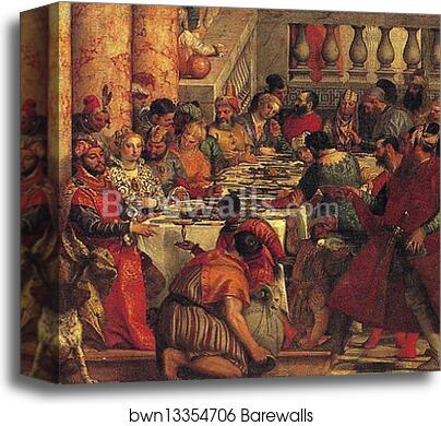 The Marriage Feast at Cana. Detail by Paolo Veronese, Canvas Print The Marriage Feast at Cana. Detail by Paolo Veronese, Canvas Print
