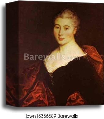 Sylvia (Portrait of Jeanne-Rose-Guyonne Benozzi) by Jean-Antoine Watteau, Canvas Print