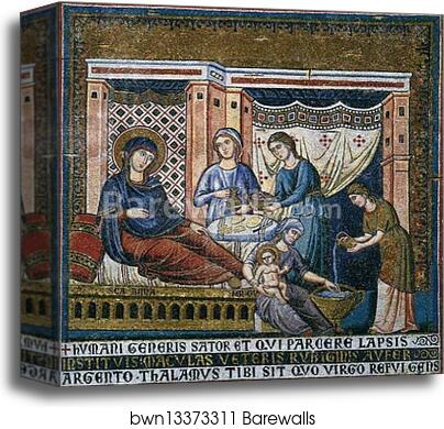 Nativity of the Virgin by Pietro Cavallini, Canvas Print