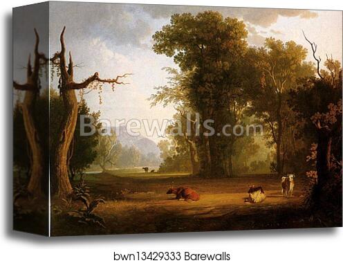 Landscape with Cattle by George Caleb Bingham, Canvas Print