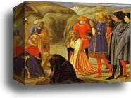 The Adoration of the Magi. Predella from the Pisa Altar by Masaccio, Canvas Print