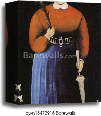 Woman with Flowers and Parasol by Niko Pirosmani, Canvas Print