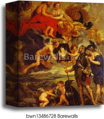 Henry IV Receives the Portrait by Peter Paul Rubens, Canvas Print