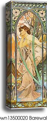Evening Reverie by Alphonse Mucha, Canvas Print