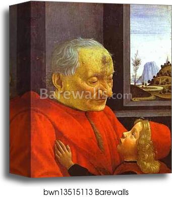 Old Man with a Young Boy by Domenico Ghirlandaio, Canvas Print