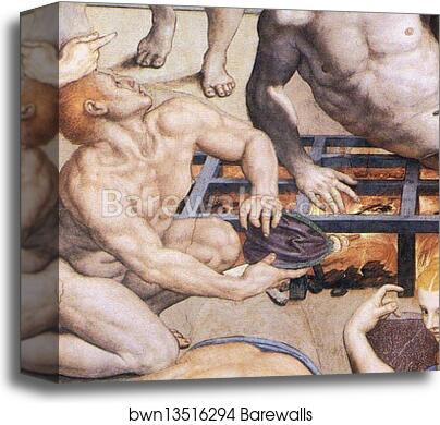 Martyrdom of St. Lawrence. Detail by Agnolo Bronzino, Canvas Print