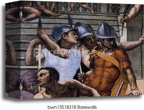 Martyrdom of St. Lawrence. Detail by Agnolo Bronzino, Canvas Print