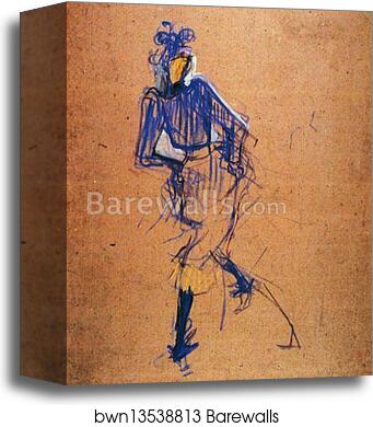Jane Avril Dancing by Henri De Toulouse-Lautrec, Canvas Print