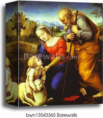 The Holy Family with a Lamb by Raphael, Canvas Print