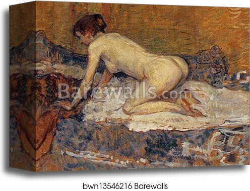 Crouching Woman with Red Hair by Henri De Toulouse-Lautrec, Canvas Print