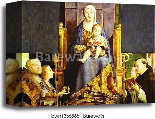 Madonna with the Saints Nicholas of Bari, Anastasia, Ursula and Dominic (San Cassiano Altar) by Antonello Da Messina, Canvas Print Madonna with the Saints Nicholas of Bari, Anastasia, Ursula and Dominic (San Cassiano Altar) by Antonello Da Messina, Canvas Print