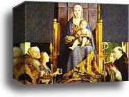 Madonna with the Saints Nicholas of Bari, Anastasia, Ursula and Dominic (San Cassiano Altar) by Antonello Da Messina, Canvas Print