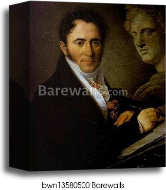 Portrait of the Artist N.I. Utkin with a Pencil by Vasily Tropinin, Canvas Print Portrait of the Artist N.I. Utkin with a Pencil by Vasily Tropinin, Canvas Print