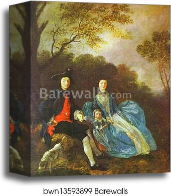 Thomas Gainsborough, with His Wife and Elder Daughter, Mary by Thomas Gainsborough, Canvas Print