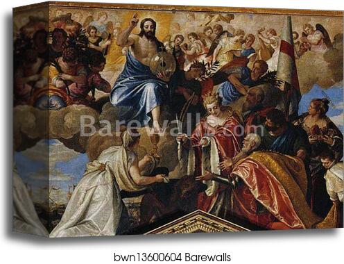 Allegory of the Battle of Lepanto with Sebastiano Venier. Detail by Paolo Veronese, Canvas Print