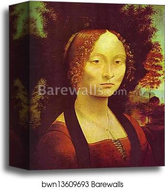 Portrait of Ginevra de'Benci by Leonardo Da Vinci, Canvas Print Portrait of Ginevra de'Benci by Leonardo Da Vinci, Canvas Print