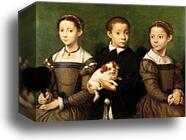Portrait of Three Children by Sofonisba Anguissola, Canvas Print