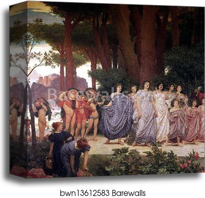 The Daphnephoria. Detail by Frederick Leighton, Canvas Print