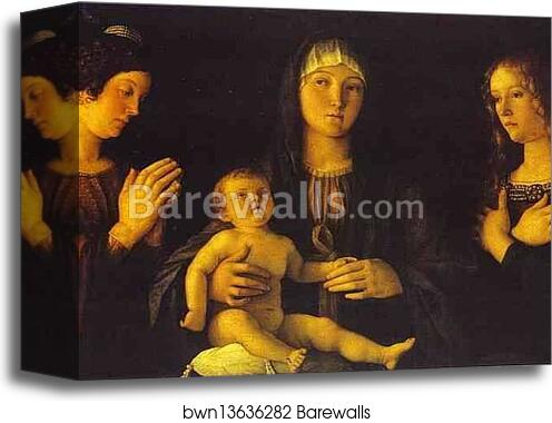 Virgin and Child between St. Catherine and St. Mary Magdalene by Giovanni Bellini, Canvas Print
