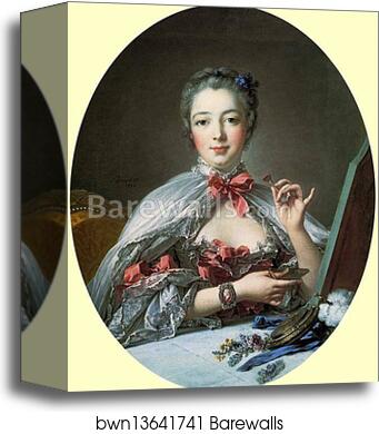 Madame de Pompadour at her Dressing Table by François Boucher, Canvas Print