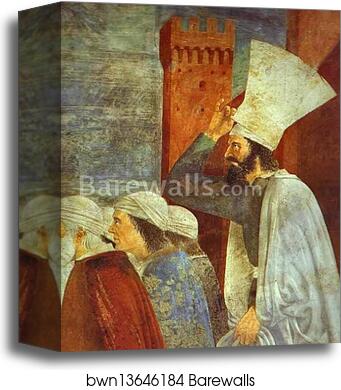 Legend of the True Cross: Exaltation of the Cross. Detail by Piero Della Francesca, Canvas Print