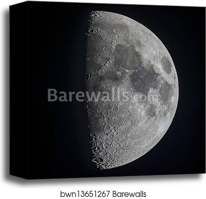 The 8 day old first quarter moon by Alan Dyer/Stocktrek Images, Canvas Print