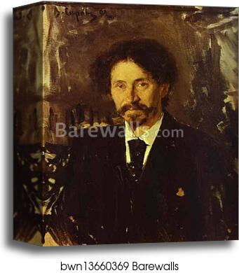 Portrait of the Artist Ilya Repin by Valentin Serov, Canvas Print