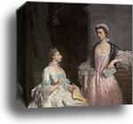 Portrait of Horace Walpole's Nieces: The Honorable Laura Keppel and Charlotte, Lady Huntingtower by Allan Ramsay, Canvas Print