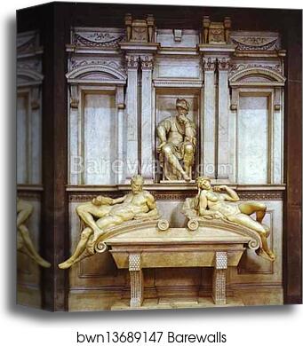 Tomb of Lorenzo de' Medici by Michelangelo, Canvas Print