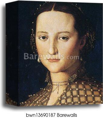 Portrait of Eleonora of Toledo as a Young Woman. Detail by Agnolo Bronzino, Canvas Print