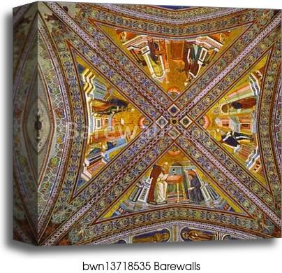 Vault of the Doctors of the Church by Giotto, Canvas Print