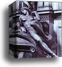 Tomb of Lorenzo de' Medici. Detail. Dawn by Michelangelo, Canvas Print