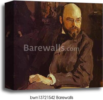 Portrait of the Artist Ilya Ostroukhov by Valentin Serov, Canvas Print