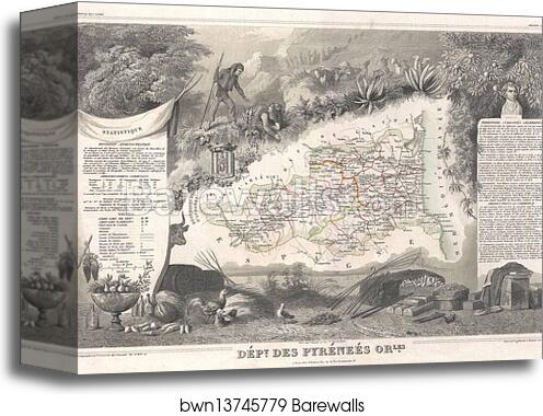 Dept. des Pyrenees Orientales by Victor Jules Levasseur, Canvas Print