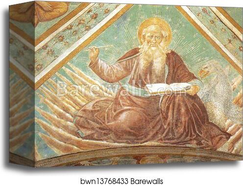 Tabernacle of the Madonna delle Tosse: Four Evangelists. Detail by Benozzo Gozzoli, Canvas Print