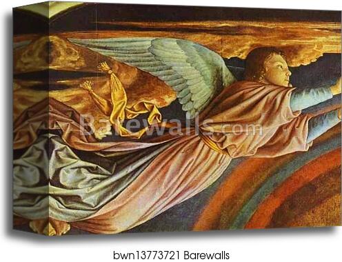 The Virgin in Glory, surrounded by Angels. Detail by Jean Hey, Master Of Moulins, Canvas Print