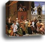 Cimabue's Celebrated Madonna is Carried in Procession through the Streets of Florence; in front of the Madonna, and Crowned with Laurels, walks CImabue Himself, with his Pupil Giotto; behind It Arnolfo Di Lapo, Gaddo Gaddi, Andrea Tafi, Niccola Pisano, Bu by Frederick Leighton, Canvas Print