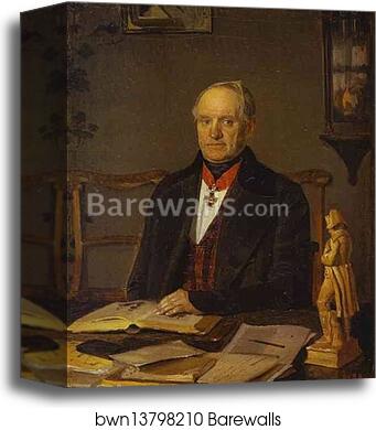Portrait of P. V. Zhdanovich by Pavel Fedotov, Canvas Print