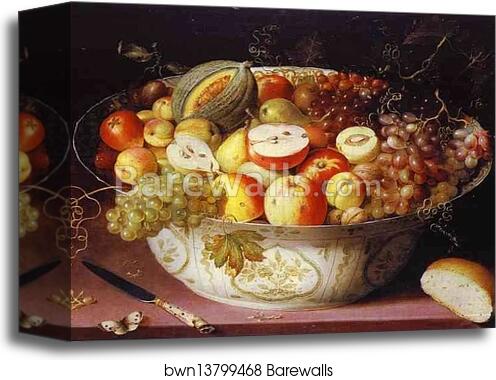 Still Life of fruit in a Wan-li Bowl by Osias Beert, Canvas Print Still Life of fruit in a Wan-li Bowl by Osias Beert, Canvas Print