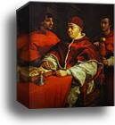 Portrait of Pope Leo X with Cardinals Giulio de' Medici and Luigi de' Rossi by Raphael, Canvas Print