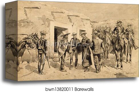 U. S. Cavalry Hunting Garza Men on the Rio Grande by Frederic Remington, Canvas Print