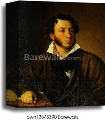 Portrait of Alexander Pushkin by Vasily Tropinin, Canvas Print