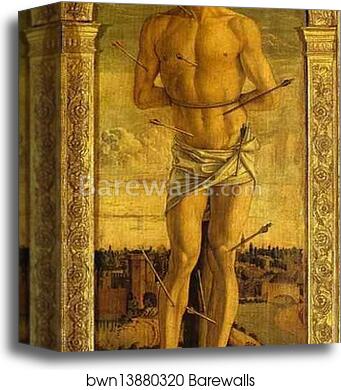 St. Sebastian (Panel of St. Vincent Ferrar Polyptych) by Giovanni Bellini, Canvas Print St. Sebastian (Panel of St. Vincent Ferrar Polyptych) by Giovanni Bellini, Canvas Print