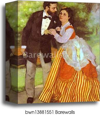 Alfred Sisley and His Wife by Pierre-Auguste Renoir, Canvas Print