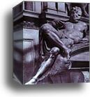 Tomb of Lorenzo de' Medici. Detail. Dusk by Michelangelo, Canvas Print