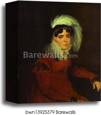 Portrait of M. A. Kikina by Karl Brulloff, Canvas Print